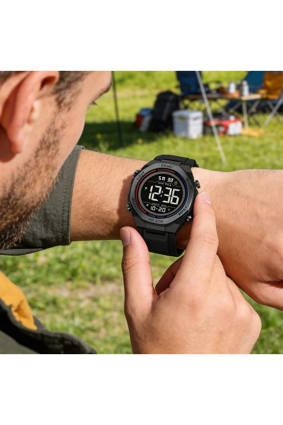 Men's Digital Sports WatchTimer Stopwatch • Water-Resistant Multi-Function Wristwatch • Easy Operation Durable Design for Daily Wear