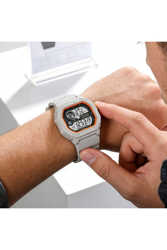 Men's Digital Watch | 50M Waterproof | LED Backlight | 1/100 Sec Chronograph | Daily Alarm | Date/Day Display | Shockproof Sports Watch for Men