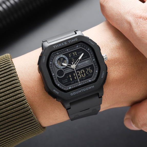 Men's Digital Watch | 50M Waterproof | LED Backlight | 1/100 Sec Chronograph | Daily Alarm | Date/Day Display | Shockproof Sports Watch for Men