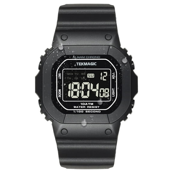 Men’s Digital Wrist Watch Suitable for Swimming and Diving 10 ATM 330ft Waterproof with Backlight, Alarm Clock, Stopwatch, Calendar, Dual Time Display