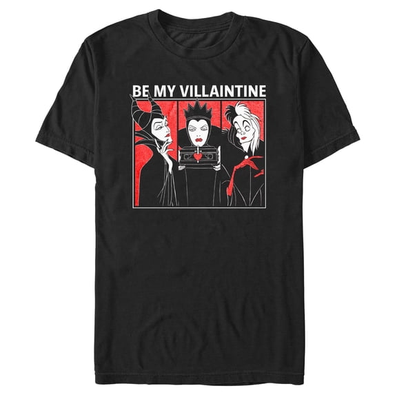 Men's Disney Be My Valentine Villaintine Graphic Tee Black Medium
