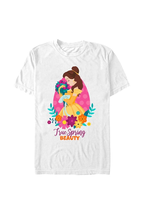 Men's Disney Belle True Spring Beauty Graphic Tee White X Large