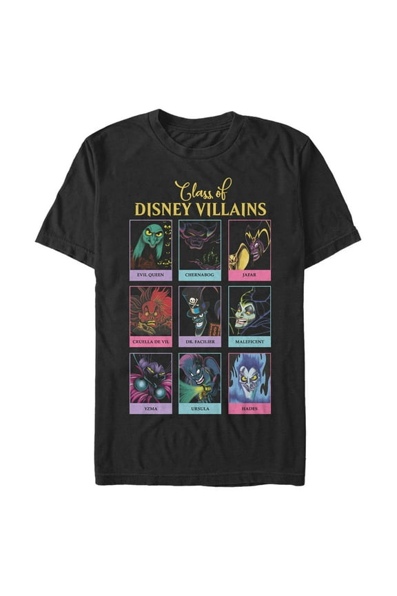 Men's Disney Class of Evil Character Yearbook  Graphic Tee Black 5X Large