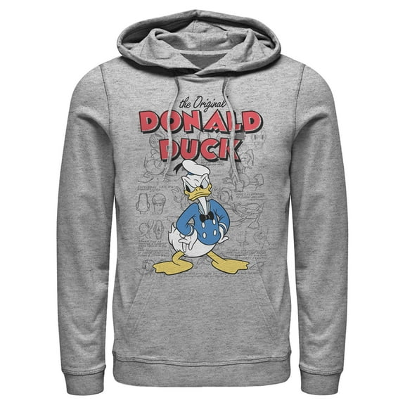 Men's Disney Donald Duck Hoodie Color: Athletic Heather Size: L