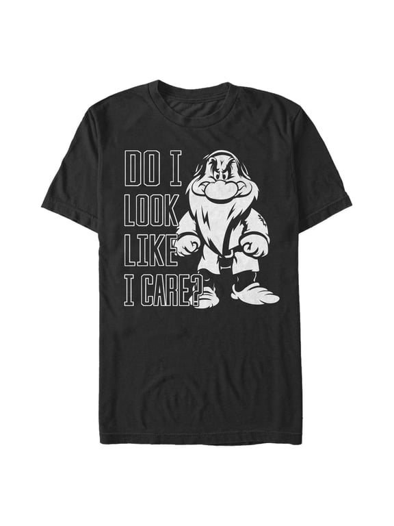 Men's Disney Grumpy Do I Look Like I Care Poster Graphic T-Shirt