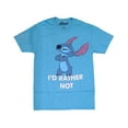 thumbnail image 1 of Men's Disney Lilo & Stitch I'd Rather Not Blue Graphic T-Shirt - 2XL, 1 of 1