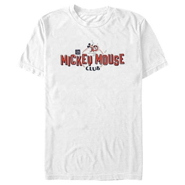 Men's Disney Mickey Mouse Club Logo  Graphic Tee White Large