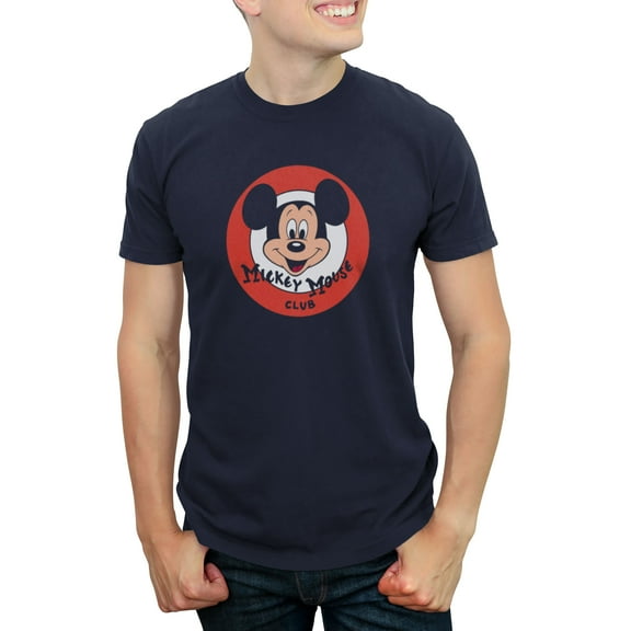 Men's Disney Mickey Mouse Club Mickey Face Logo  Graphic Tee Navy Blue 2X Large