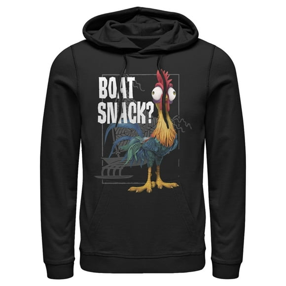 Men's Disney Moana Hei Hei Boat Snack? Hoodie Color: Black Size: XXL
