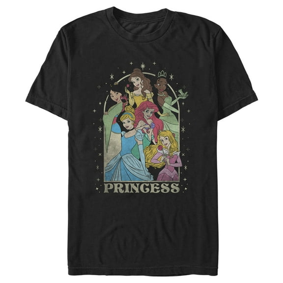 Men's Disney Princess Arch  Graphic Tee Black Large