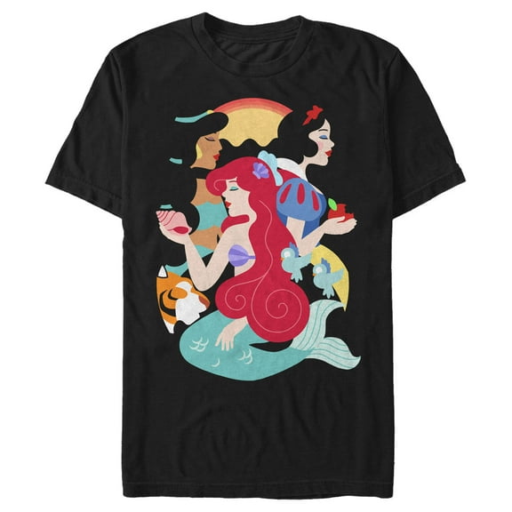 Men's Disney Princess Cartoon Profile  Graphic T-Shirt