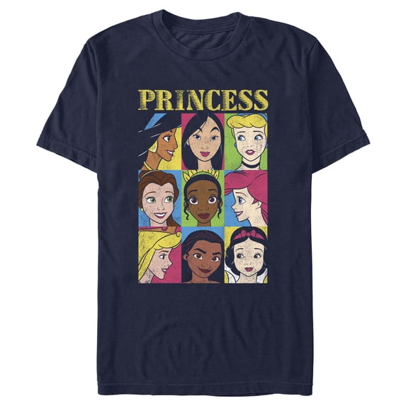 Men's Disney Princess Distressed Close-Up Poster Graphic T-Shirt