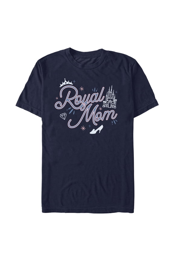 Men's Disney Princess Royal Mom Graphic Tee Navy Blue Small