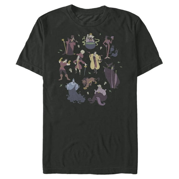 Men's Disney Princesses All the Best Villains Graphic Tee Black Small
