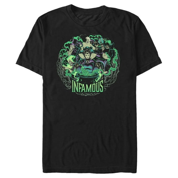 Men's Disney Princesses Infamous Evil Villain Potion  Graphic Tee Black Small