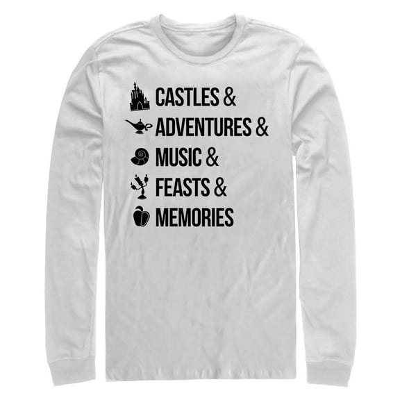 Men's Disney Princesses Keyword Magic  Long Sleeve Shirt White 2X Large