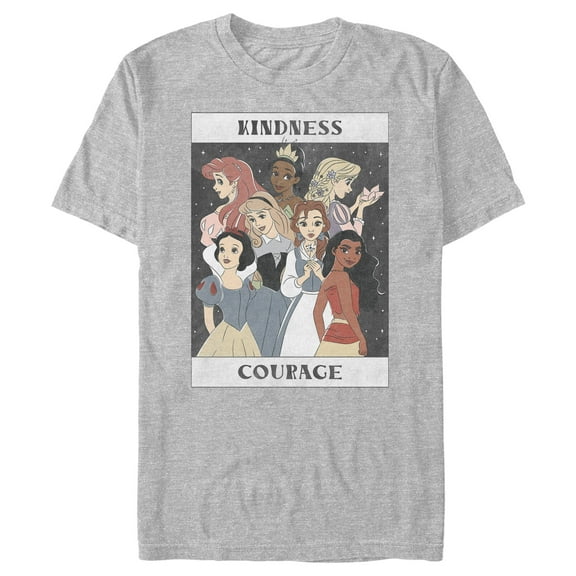 Men's Disney Princesses Kindness and Courage Poster  Graphic T-Shirt