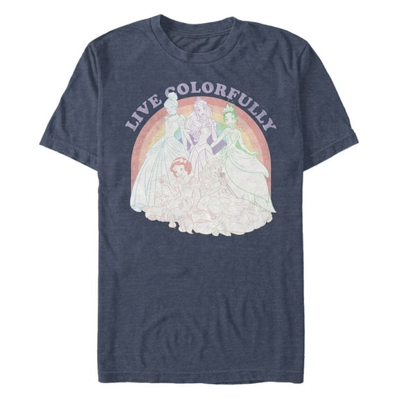 Men's Disney Princesses Live Colorfully Distressed Graphic T-Shirt