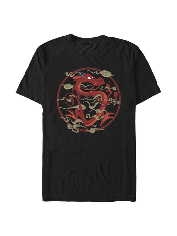 Men's Disney Princesses Mulan Mushu Inner Circle Graphic Tee Black Medium