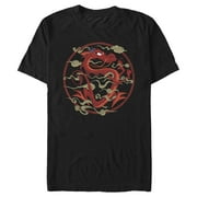 Mens Disney Princesses Mulan Mushu Inner Circle Graphic Tee Black Small