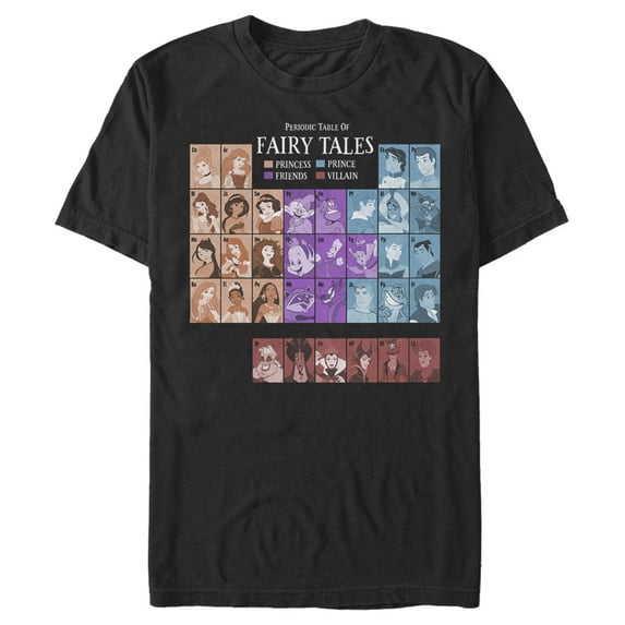 Men's Disney Princesses Periodic Table Graphic Tee Black 3X Large