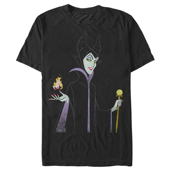 Men's Disney Princesses Sleeping Beauty Maleficent Staff and Aurora Flame Graphic Tee Black X Large