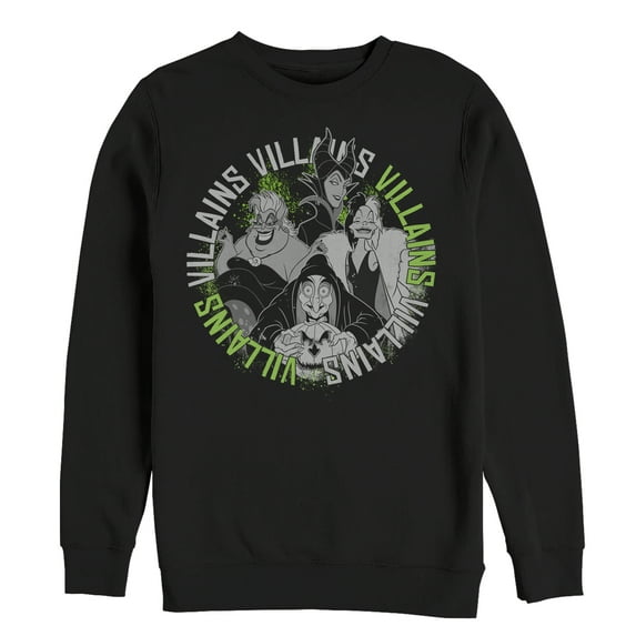 Men's Disney Princesses Wicked Witch Circle Sweatshirt Black X Large