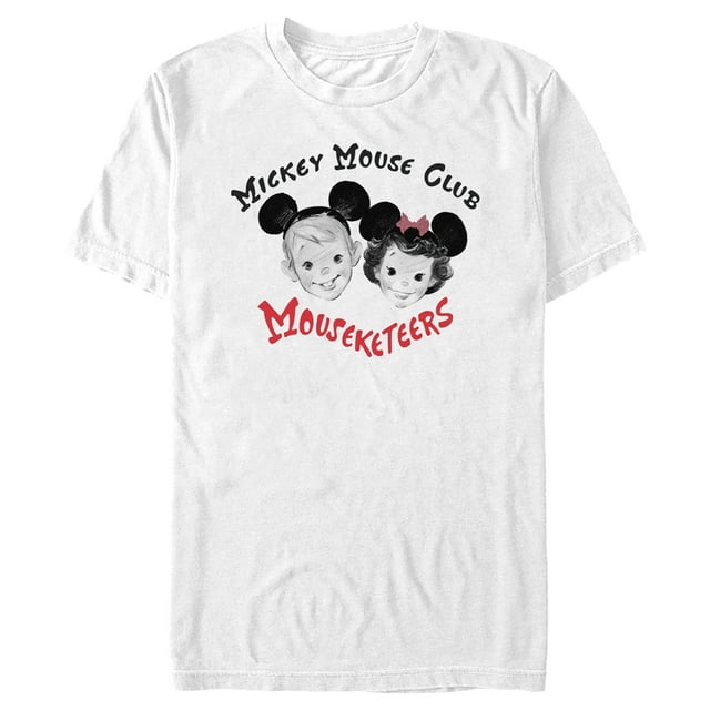 Men's Disney Retro Mickey Mouse Club Mouseketeers  Graphic Tee White 2X Large
