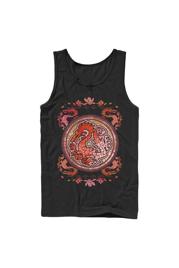 Men's Mulan Stained Glass Mushu Tank Top