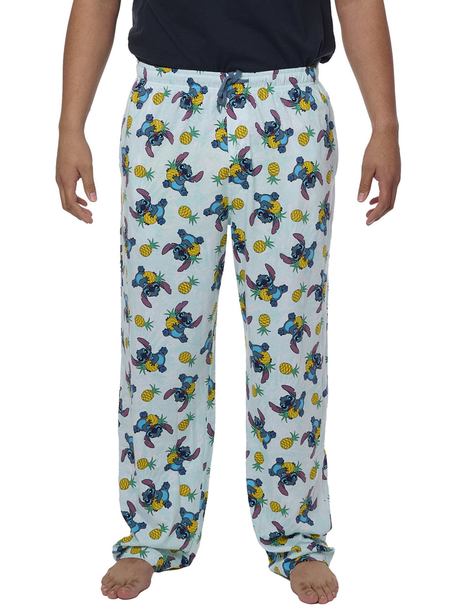 Men's Disney Stitch Pajama Pants Lounge Wear Hawaii Pineapples Blue ...
