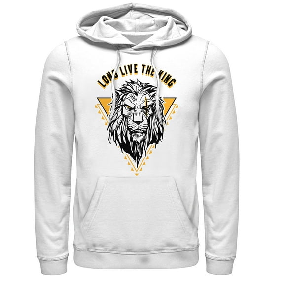 Men's Disney The Lion King Live Action Scar Long Live The King Hoodie Color: White Size: 3XL