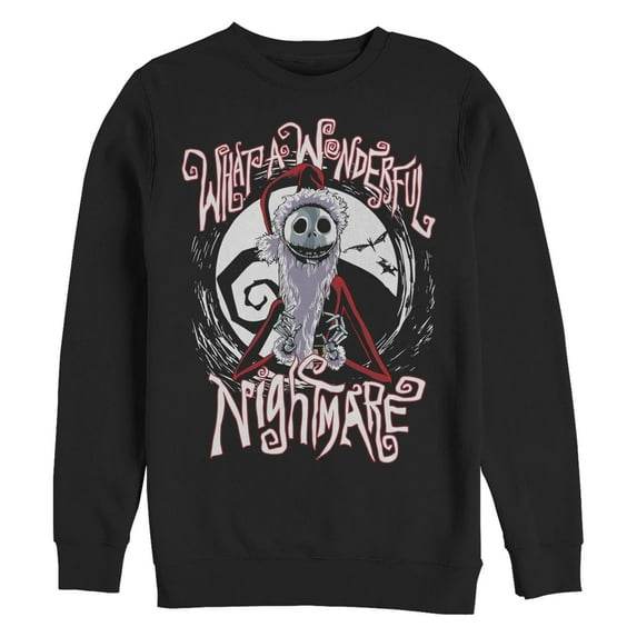Men's Disney The Nightmare Before Christmas Jack Santa Claus Sweatshirt Color: Black Size: M