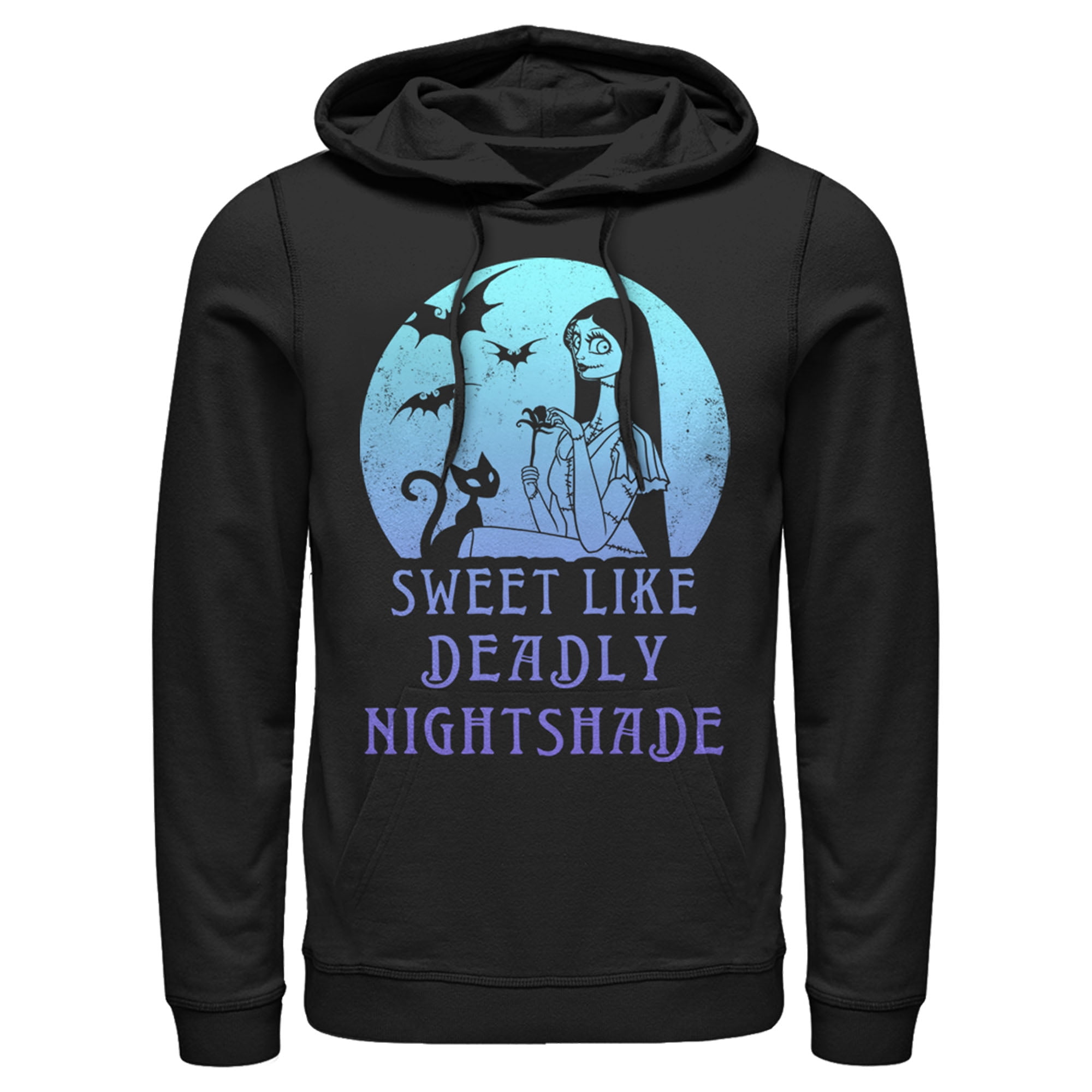 Men's The Nightmare Before Christmas Halloween Sally Sweet Like Deadly Nightshade Pull Over Hoodie Black Medium
