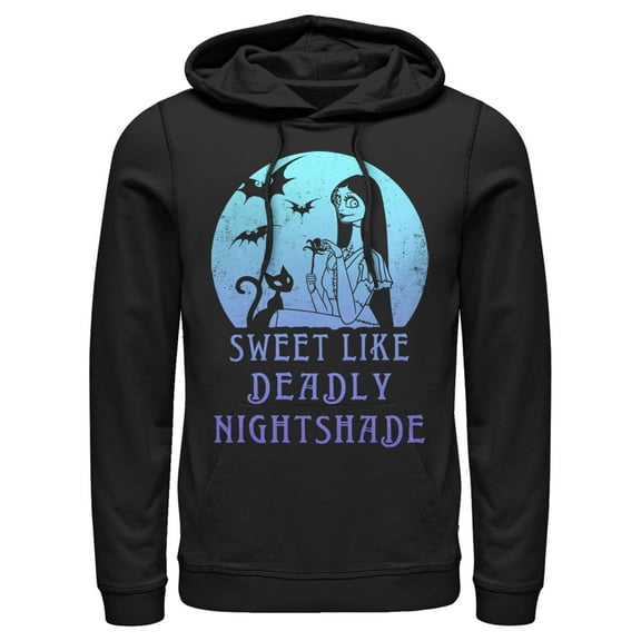 Men's The Nightmare Before Christmas Halloween Sally Sweet Like Deadly Nightshade Pull Over Hoodie Black Medium