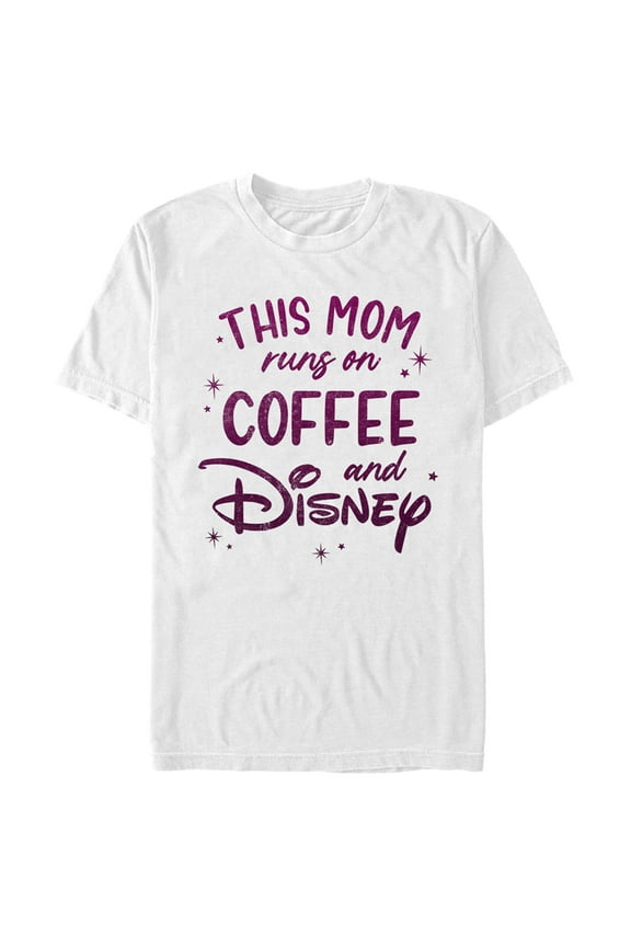 Men's Disney This Mom Runs On Coffee Graphic Tee White 2X Large