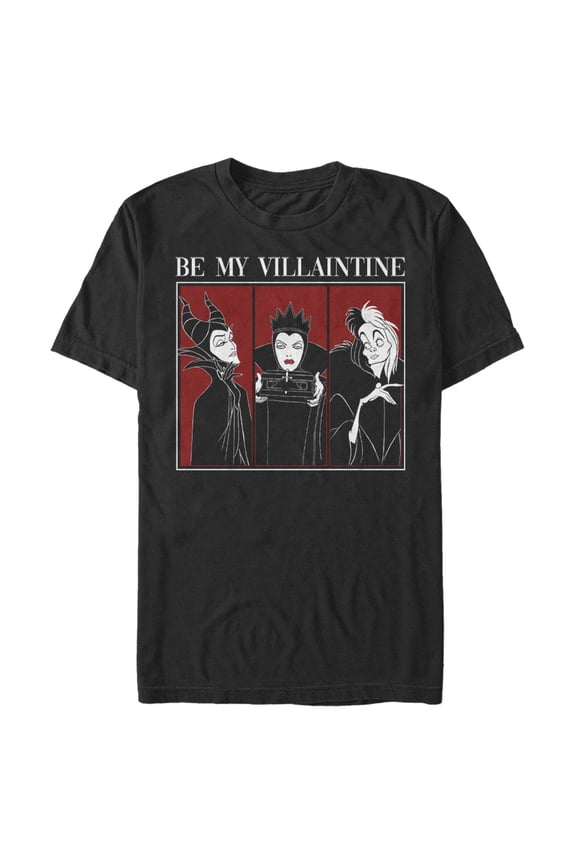 Men's Disney Villains Be My Villaintine Graphic Tee Black 2X Large