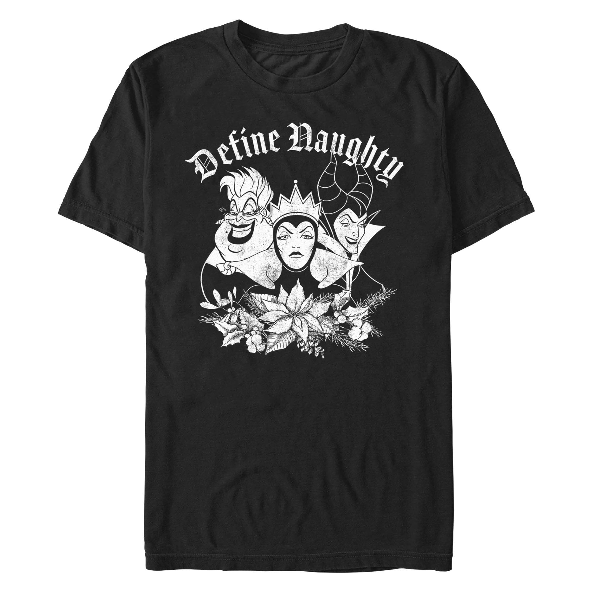 Men's Disney Villains Define Naughty Graphic Tee Black 2X Large