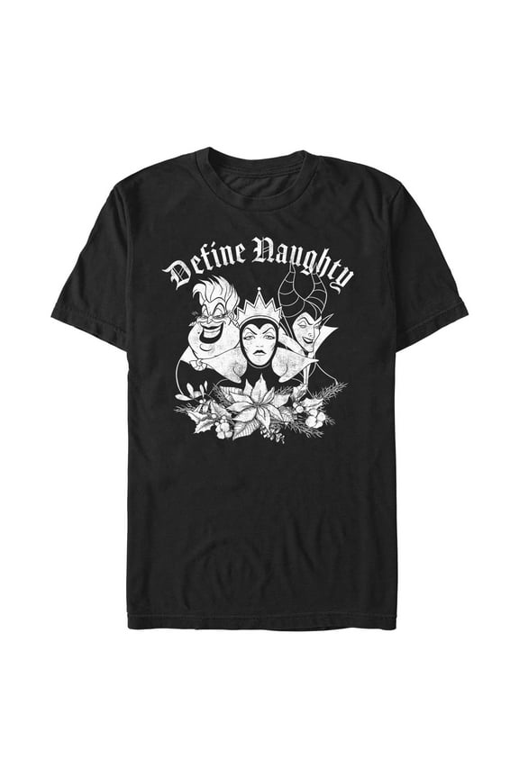 Men's Disney Villains Define Naughty Graphic Tee Black Large