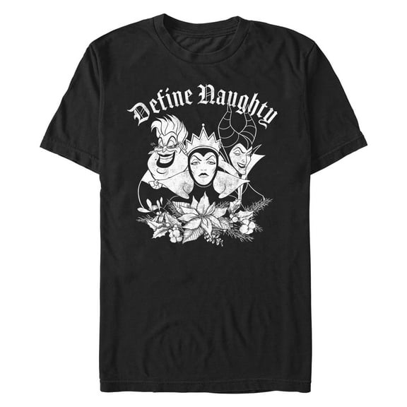 Men's Disney Villains Define Naughty  Graphic Tee Black Small