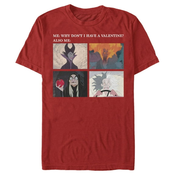Men's Disney Villains Valentine's Day Meme EVIL  Graphic Tee Red X Large