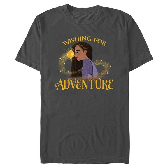 Men's Disney Wish Asha Wishing For Adventure  T-Shirt - Charcoal - Large