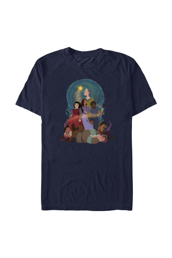 Men's Disney Wish Asha and the Teens T-Shirt - Navy Blue - 3X Large