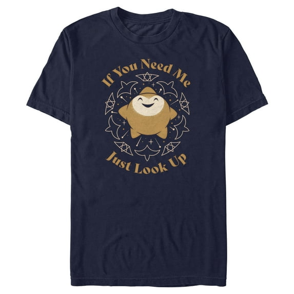 Men's Disney Wish Star If You Need Me Just Look Up T-Shirt - Navy Blue - Medium