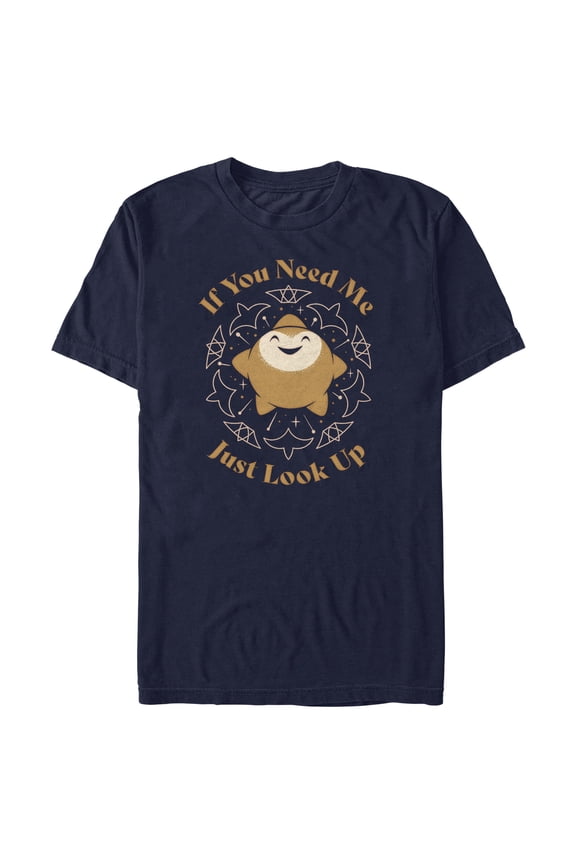 Men's Disney Wish Star If You Need Me Just Look Up T-Shirt - Navy Blue - Small