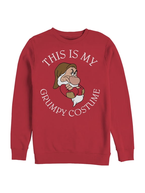 Men's Disney's Snow White This Is My Grumpy Costume Halloween Fleece Color: Red Size: XXL