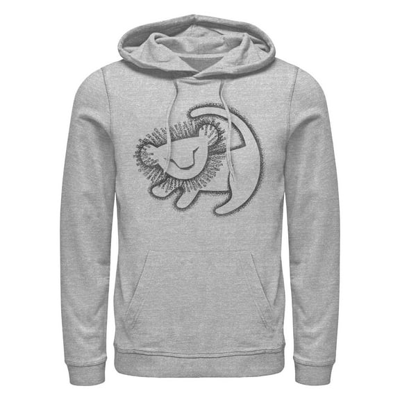 Men's Disney's The Lion King Simba Cave Painting Pullover Hoodie Color: Athletic Heather Size: L