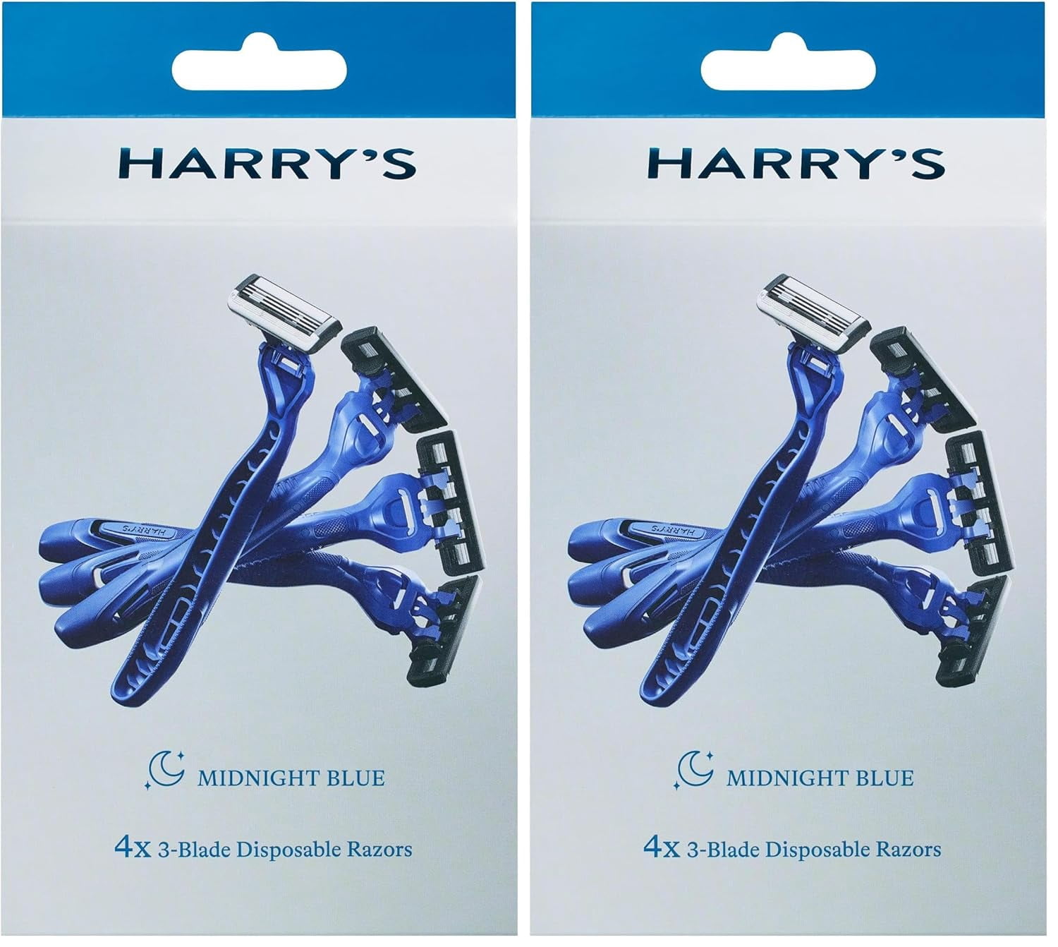Men's Disposable Razors, 3-Blade Razors with Lubricating Strip and Pivoting Head, 4 Count (Pack of 2)