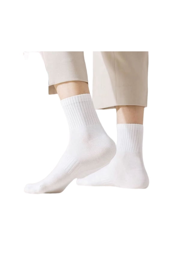 Men's Disposable Socks White 10 Pairs Odor Control Breathable Moisture Wicking Non Slip Invisible Liner Socks for Travel Work