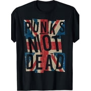Mens Distressed British Flag Punks Not Dead T-Shirt
