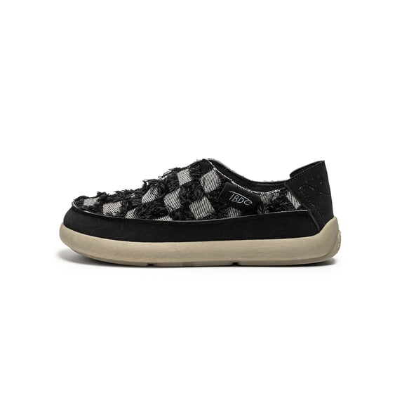 Men's Distressed Canvas Slip-On Sneakers, Casual Low-Top Loafers with Thick Cushioned Sole for Everyday Wear and Streetwear
